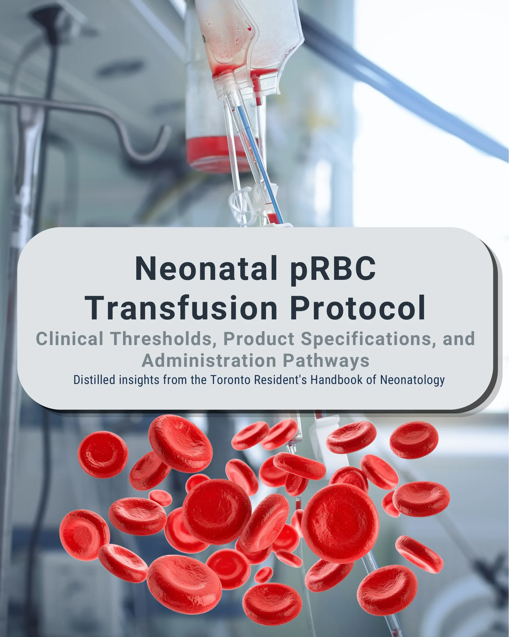 Protocolo de Transfusión de Concentrado de Glóbulos Rojos en Neonatos: Umbrales Clínicos, Especificaciones de Producto y Vías de Administración