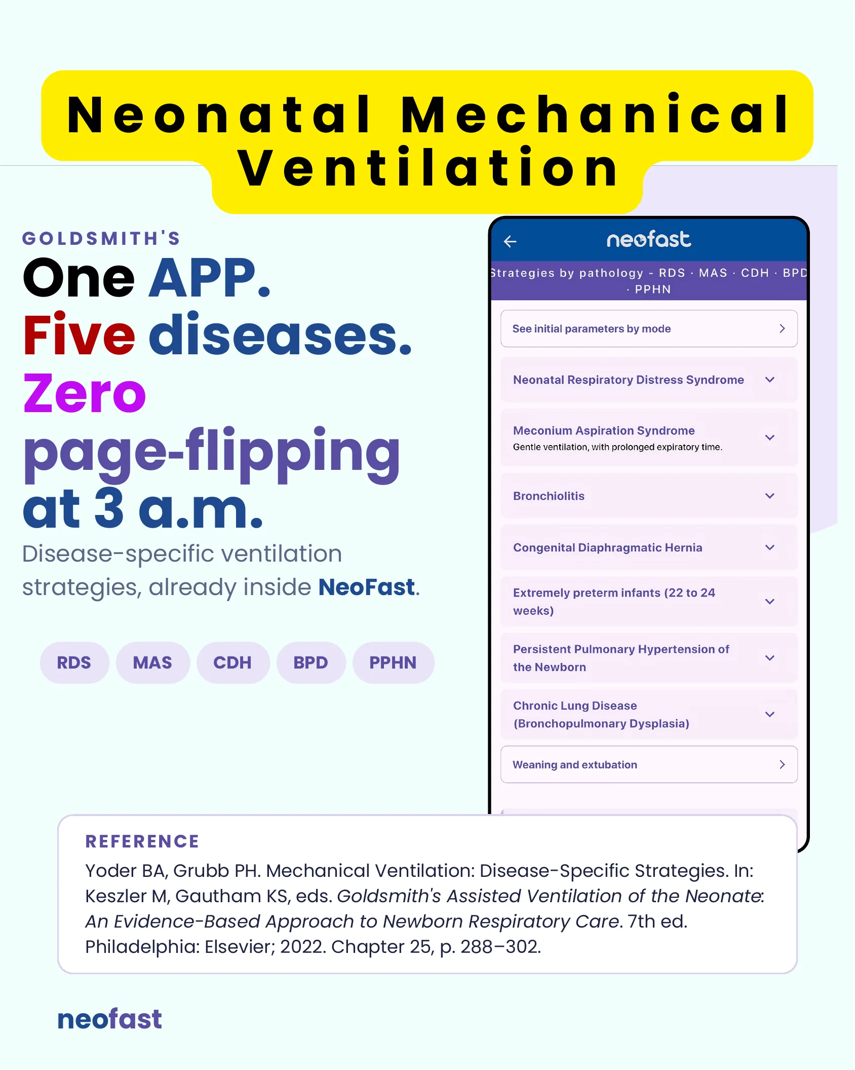Neonatal Mechanical Ventilation: Disease-Specific Strategies in NeoFast